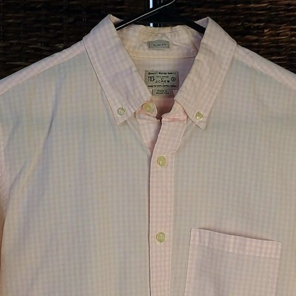 J Crew Button Up Long Sleeve Pink Shirt S Slim Fit - Picture 2 of 2